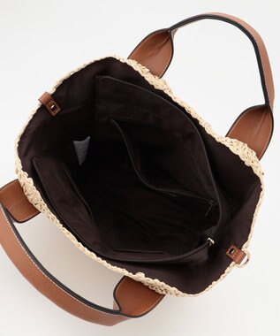 LA BAGAGERIE 【maison vert】 【ペーパー素材・多収納】ラウンド2WAYかごバッグ キャメル