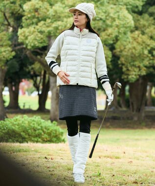 23区GOLF 【WOMEN】【ウォッシャブル】グラフィックダブルジャガードニット ホワイト系