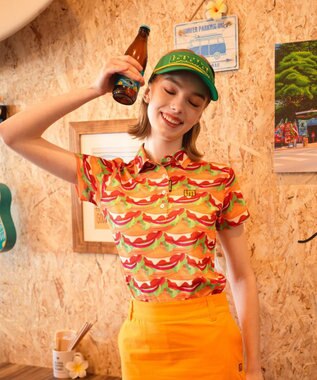 FILA GOLF／marie claire 【Loudmouth】柄ポロシャツ Burger Mania