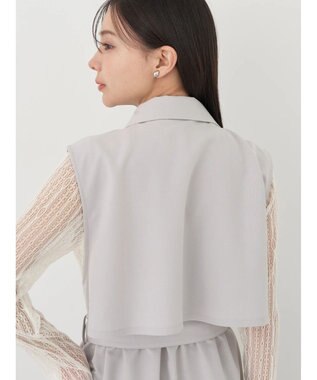 earth music&ecology サイドプリーツジレンチ Gray