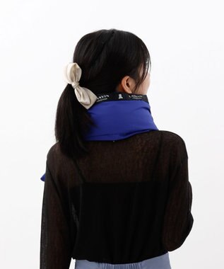 AURORA 【 LANVIN COLLECTION（ランバン コレクション） 】中綿リボン付マフラー(WASH) ブルー