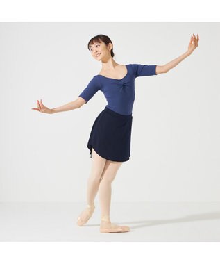 Chacott 5分袖レオタード ネイビー