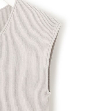 ICB L 【洗える】オーガニックコットンリブ ノースリーブプルオーバー トープ系