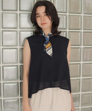 組曲 S 【WEB限定】メランジレノクロス 裾フレアブラウス