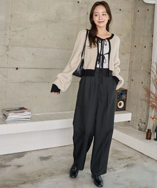 WEGO 【2024年秋冬新色カラー追加★】リボン2WAYカーデ ホワイトアイボリー