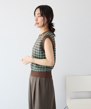 CRAFT STANDARD BOUTIQUE リンクスチェックニットベスト Blue
