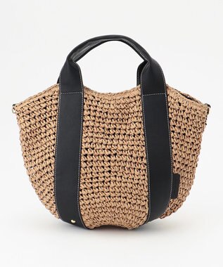 LA BAGAGERIE 【maison vert】 【ペーパー素材・多収納】ラウンド2WAYかごバッグ ブラック