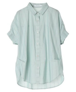 AMERICAN HOLIC ＵＶカット袖タックフレンチスリーブシャツ Stripe Green