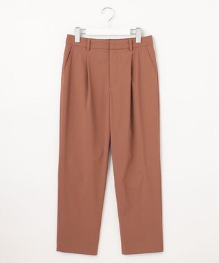 J.PRESS LADIES 【洗える】マイクロタイプライターストレッチ テーパード パンツ オレンジ系