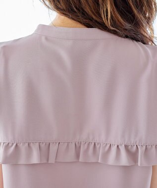 Tiaclasse L 【洗える】ケープ風フリルスリーブブラウス ピンク