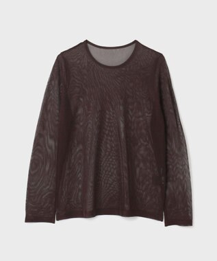 GRACE CONTINENTAL シアークルーニットトップ ブラウン