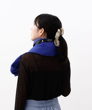 AURORA 【 LANVIN COLLECTION（ランバン コレクション） 】中綿リボン付マフラー(WASH) ブルー