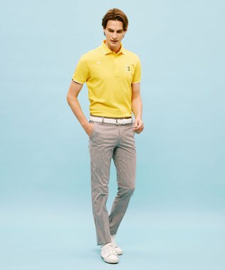 23区GOLF 【MEN】ハニカム鹿子 半そでポロシャツ イエロー系
