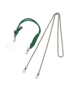 UNBILLION ペルケ perche / ドット刺繍ジャバラチャームウォレットショルダー グリーン