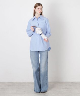 MOONBAT 【遮光/晴雨兼用日傘】POLO RALPH LAUREN（ポロラルフローレン）折りたたみ日傘 ストライプフリル 遮熱 遮光 UV ベージュ