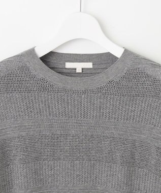 自由区 L ファインコットンウール ニット グレー