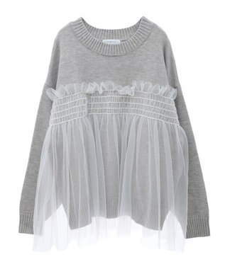 Green Parks ・ＡＮＤＳＥＡＲＣＨ　チュールレイヤードニット Light Gray