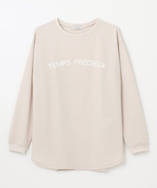 ANY ジョーゼットロゴプリントTシャツ サンドベージュ