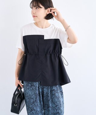 Green Parks ビスチェドッキングドロスト５分袖プルオーバー Khaki