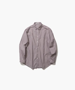ATON SUVIN BROAD | スタンダードシャツ - UNISEX BORDEAUX STRIPE