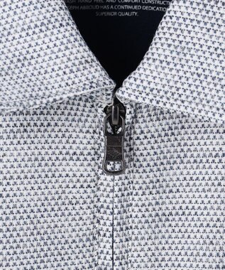 JOSEPH ABBOUD  【フランス産リネン×日本の技術・清涼感】ノルマンディリネントップジャージ ジップ ポロシャツ ブルー系