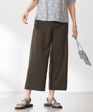 J.PRESS LADIES 【洗える】ハイテンションT/Rライトカルゼ セミワイド パンツ カーキ系