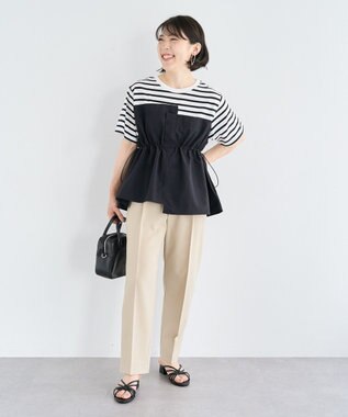 Green Parks ビスチェドッキングドロスト５分袖プルオーバー Khaki