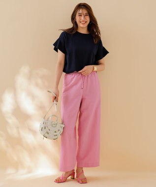 UNFILO UVモイストフレアースリーブニット ネイビー