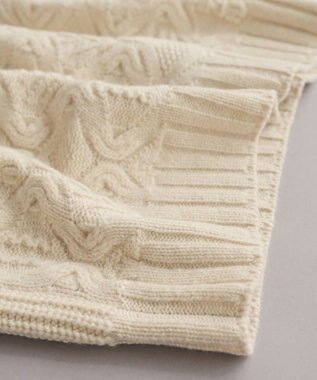 muuc 5種類の模様編み  パッチワーク柄ケーブル模様編みベスト ベージュ