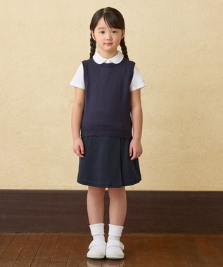 MIKI HOUSE HOT BISCUITS 【ミキハウス】【90-130cm】 天竺素材の半袖ブラウス 白