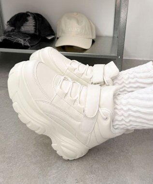 WEGO 【MLサイズ展開】ハイカットベルト厚底スニーカー ホワイト