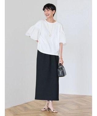 AMERICAN HOLIC クレープジョーゼットタイトスカート Black