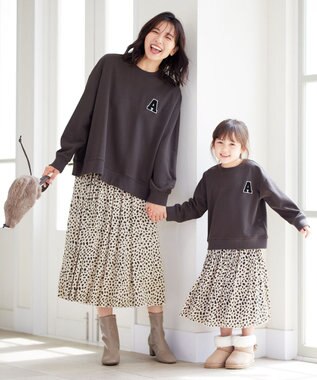 ANY KIDS レオパードスカート モカ系