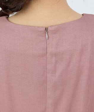 Tiaclasse L 【洗える】ナローフレアパフスリーブワンピース ピンク