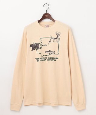 JOSEPH ABBOUD MOUNTAIN 【FILSON】LONG SLEEVE PLONEER GRAPHIC T SHIRT アイボリー系