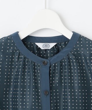 J.PRESS LADIES L 【洗える】ブロックドットプリント ワンピース ダルブルー系5