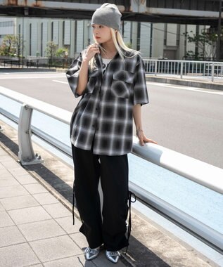 WEGO 【ユニセックス着用ITEM/SMLサイズ展開】オンブレチェックシャツ（SS） 柄1