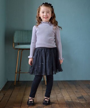 ANY KIDS 首フリルしあわせタッチニット サックスブルー