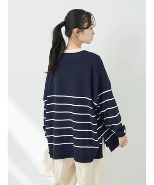 earth music&ecology Ｖネックビッグシルエットカーディガン Border