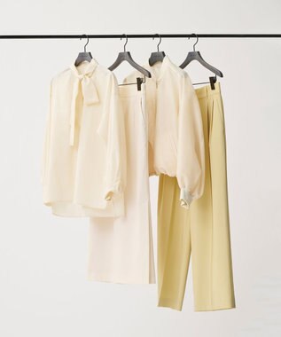 uncrave シルクライクタフタ ボウタイブラウス エクリュ