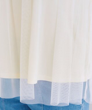 Tiaclasse 【洗える】チュールレースノースリーブトップス アイボリー