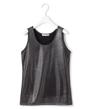 ICB L 【洗える】シャイニータンクトップ カットソー シルバー系