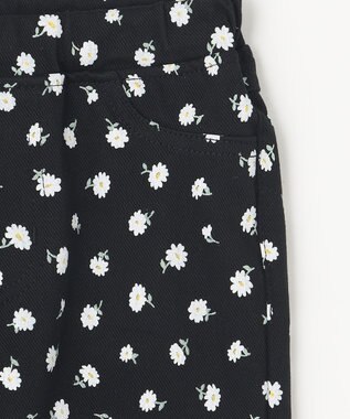 ANY KIDS 総柄 カット パンツ ブラック×花柄