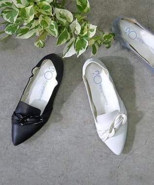 nouvelleRobe Oū 【本革・高反発】Big-Bit Slip-on ポインテッドトゥスリッポン ホワイト