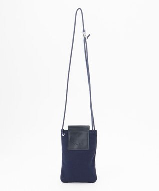 UNBILLION Otias 8号キャンバスシュリンクレザースマホショルダー ネイビー