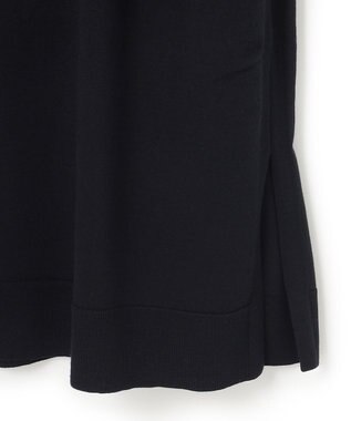 23区 L 【好評につきカラー追加】ヴィスコースストレッチ リブ袖 ワンピース ネイビー