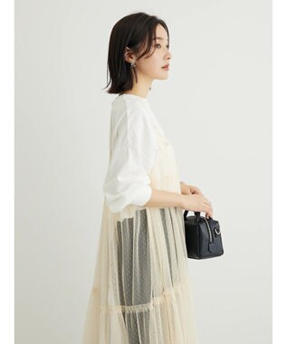 Green Parks ・ＥＬＥＮＣＡＲＥ　ＤＵＥ　２ｗａｙチュールキャミワンピ Ivory