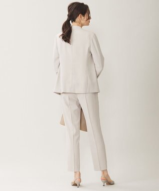 自由区 【セットアップ対応・UVカット・接触冷感・洗える】ライトストレッチノーカラー ジャケット ベージュ