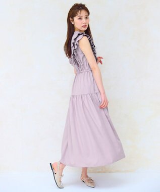 Feroux ショルダーフリルティアード ワンピース ライラック系