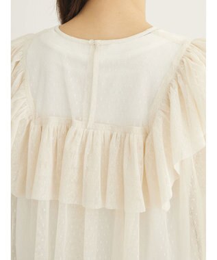Green Parks ■ＥＳＣＡＲ　ドットチュールフレアヨークプルオーバー Ivory